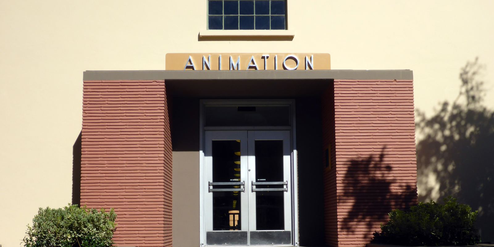The entrance of the original Animation Building at the Walt Disney Studios in Burbank, California