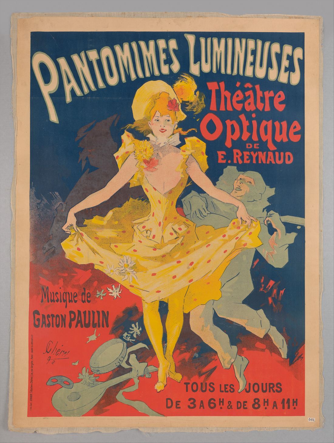 1892 poster by Jules Chéret advertising Reynaud's Pantomimes Lumineuses